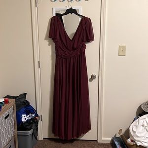 David’s Bridal Size 20 Wine Bridesmaid Dress